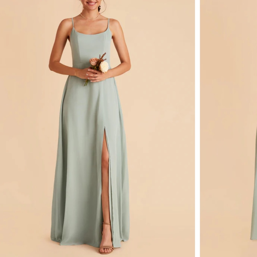 Birdy Grey Size XL Sage Green Chiffon Bridesmaid dress